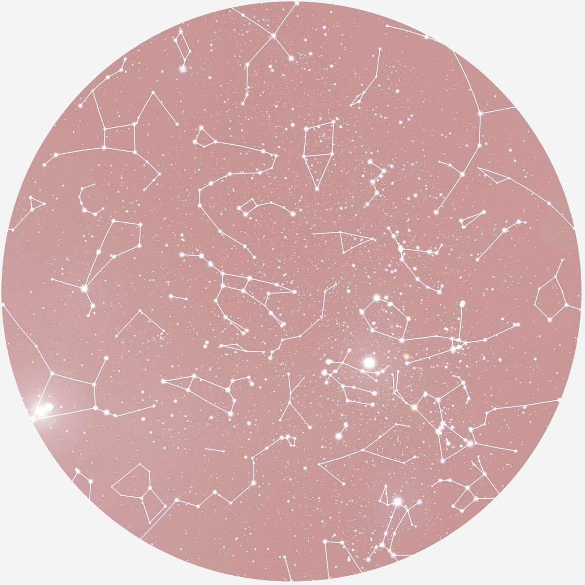 RUND PLAKAT MED PERSONLIG STJERNEHIMMEL (BLUSH)) - 20 cm / Stjernehimmel med stjernebilleder