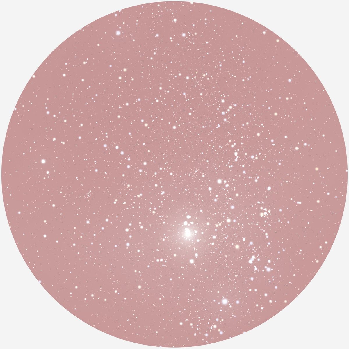 RUND PLAKAT MED PERSONLIG STJERNEHIMMEL (BLUSH)) - 30 cm / Klar stjernehimmel