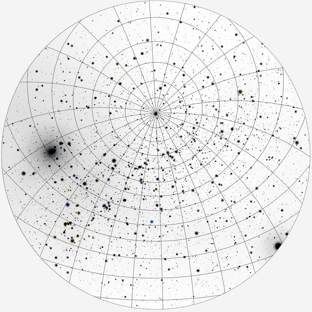 RUND PLAKAT MED PERSONLIG STJERNEHIMMEL (HVID) - 30 cm / Stjernehimmel med gitter