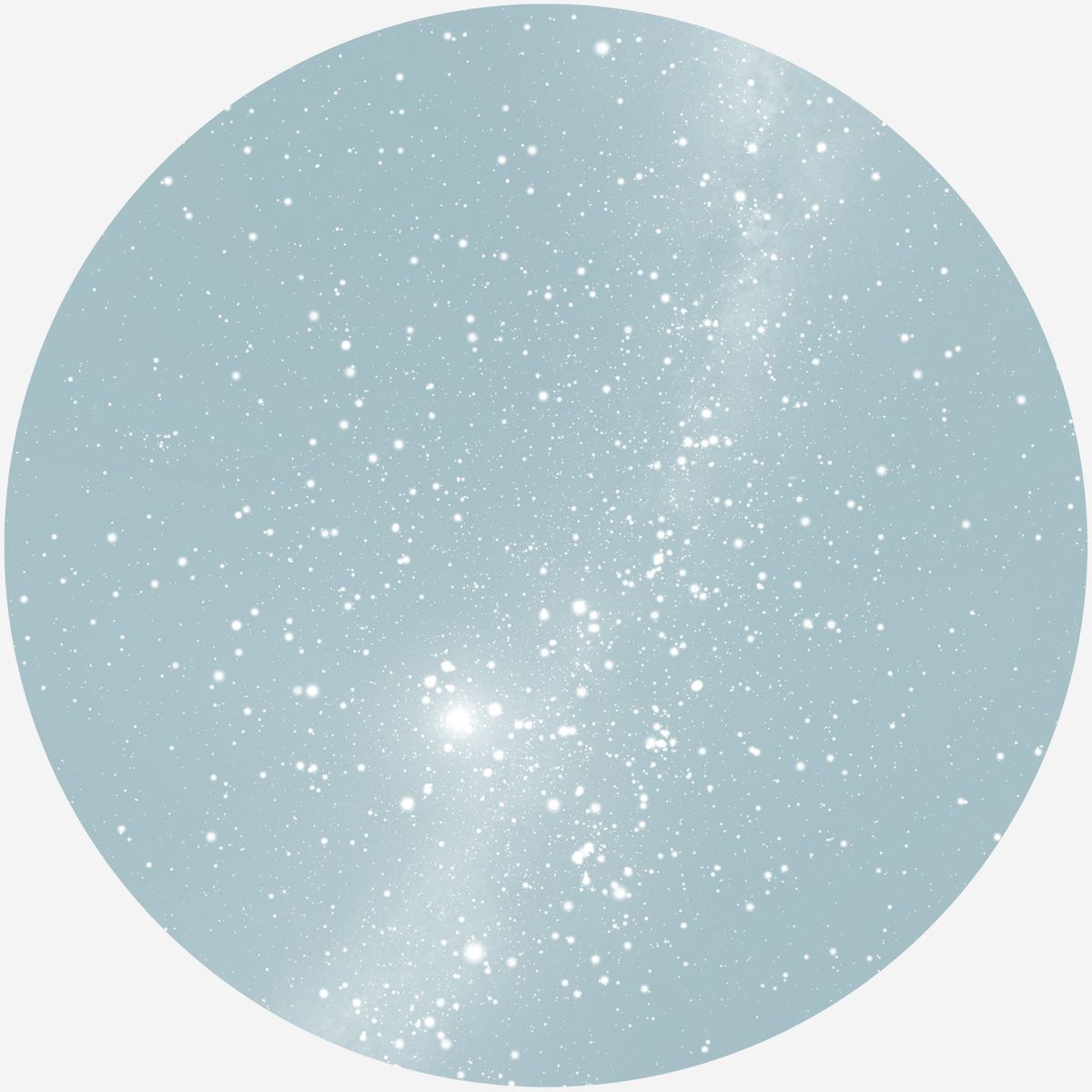 RUND PLAKAT MED PERSONLIG STJERNEHIMMEL (LYSEBLÅ) - 20 cm / Stjernehimmel med mælkevejen