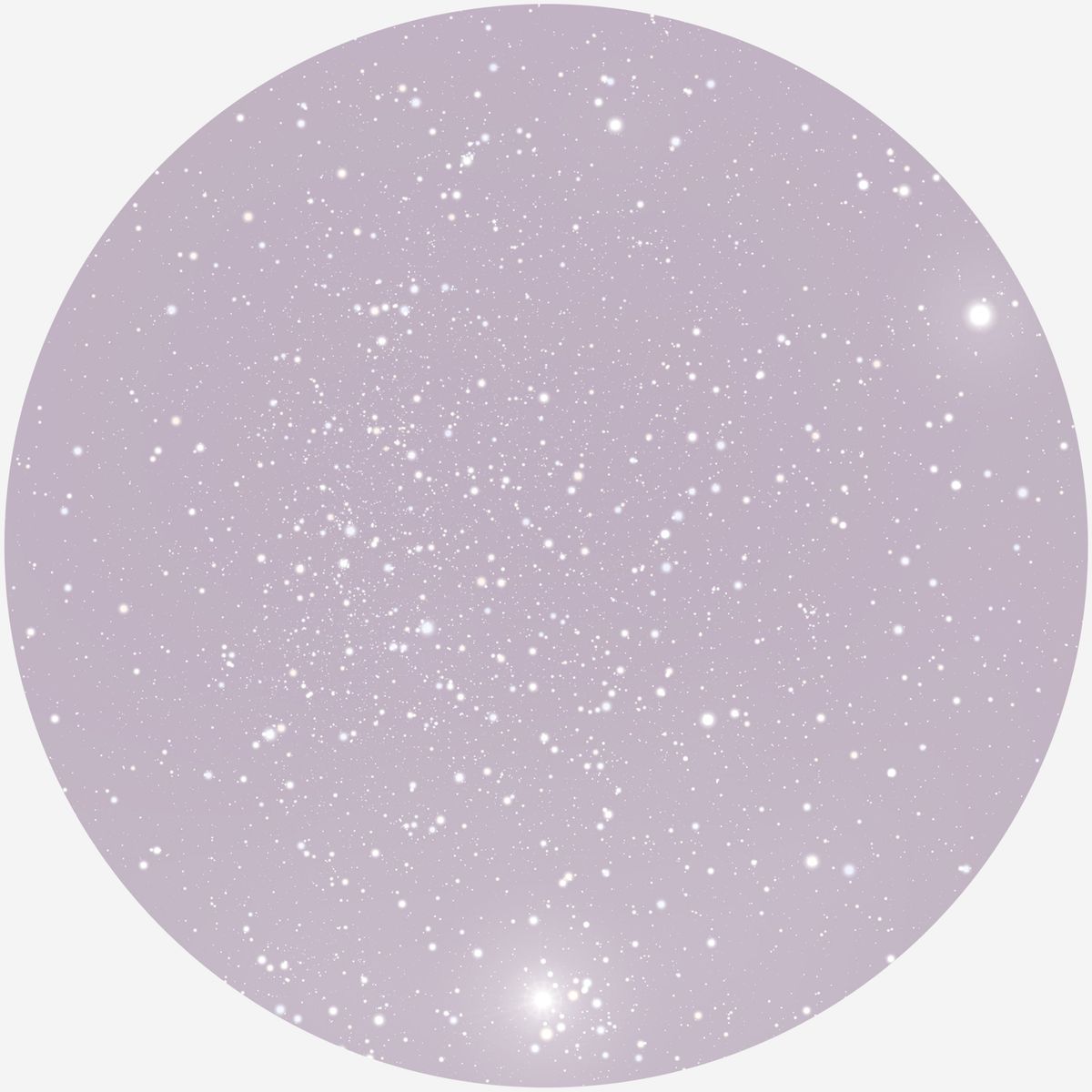 RUND PLAKAT MED PERSONLIG STJERNEHIMMEL (LYSELILLA) - 20 cm / Klar stjernehimmel