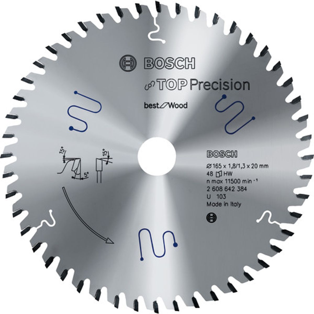 Rundsavklinge, Top Precision Wood, Ø165/20 mm, 32 td.