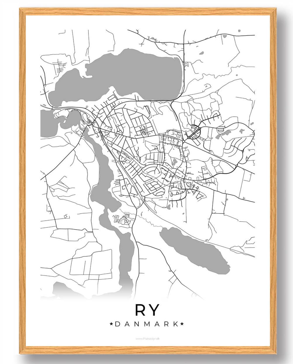 Ry by plakat - hvid (Størrelse: S - 21x29,7cm (A4))