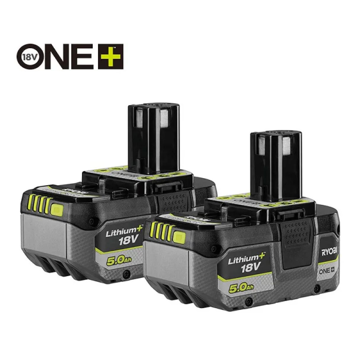 Ryobi 18V One+ Batterisæt 2x5,0 Ah RB1850x2