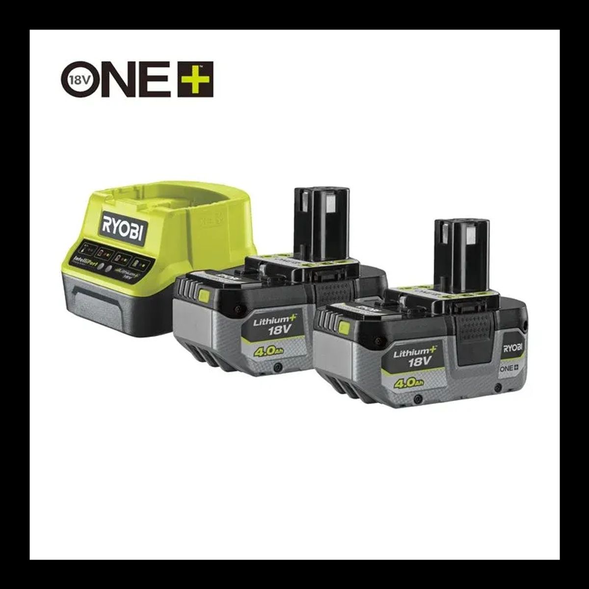 Ryobi 18V One+ Startsæt Lader & 2 x 4,0 Ah batteri - RC18120-240x