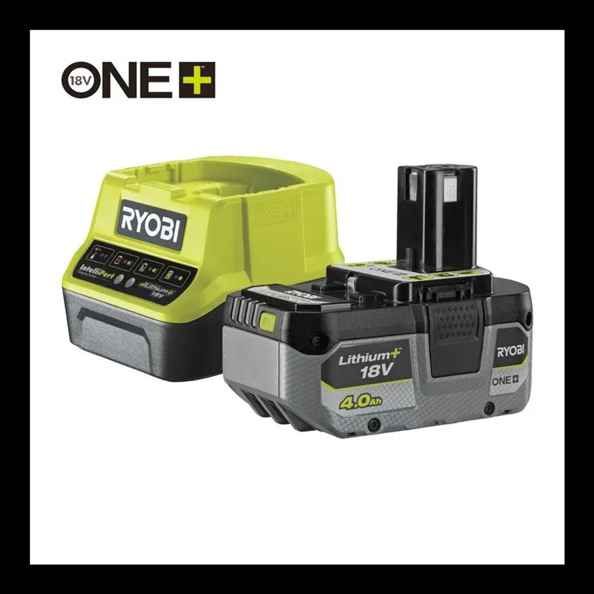 Ryobi 18V One+ Startsæt Lader - 4,0 AH Batteri RC18120-140X