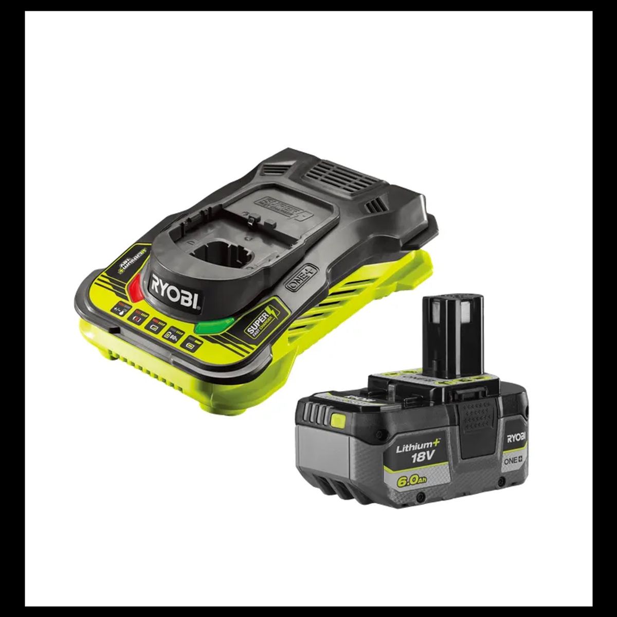 Ryobi 6,0 ah Batteri og lynlad 18 V - RC18150-160XG