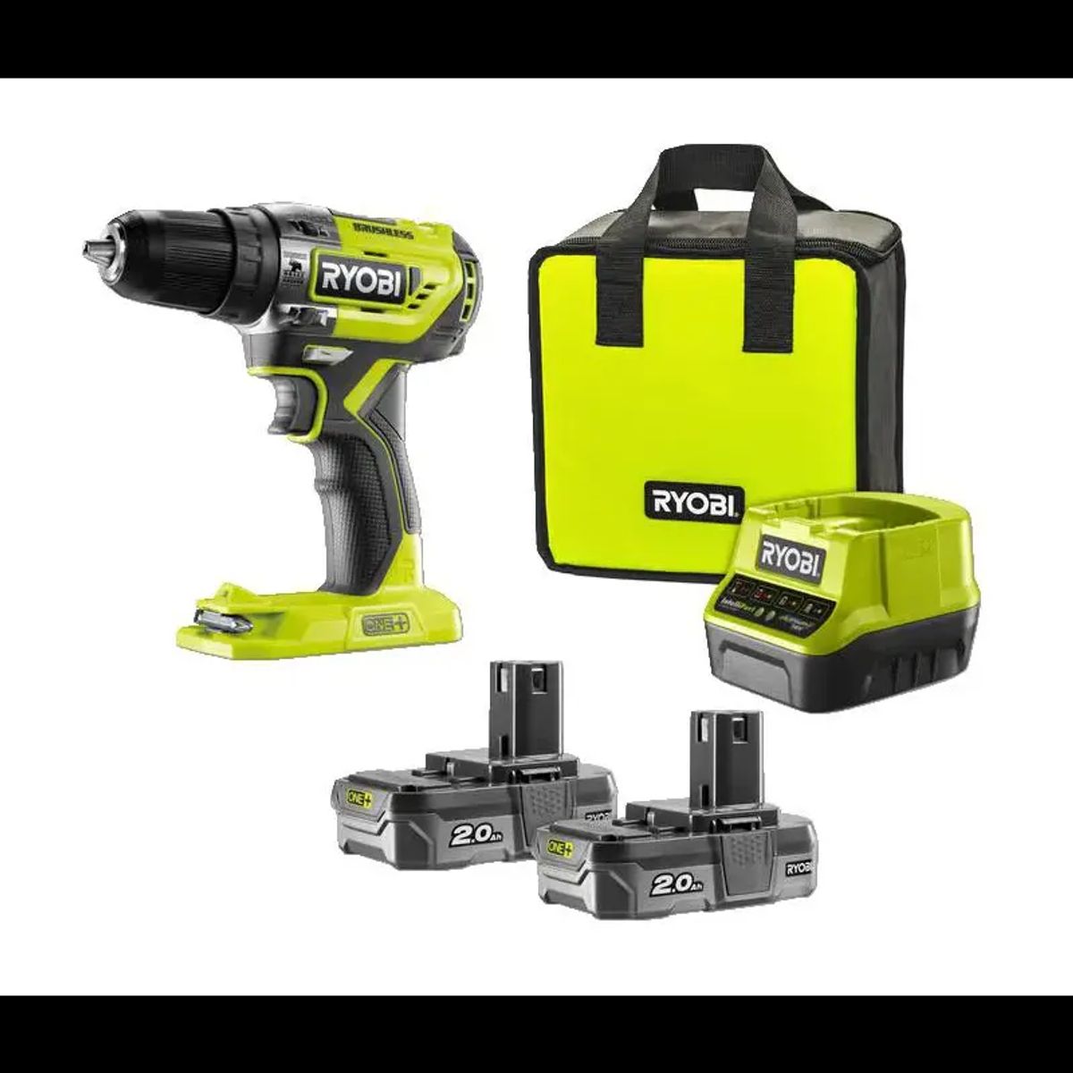 Ryobi Bore-/skruemaskine 18V - 2 x2,0 Ah Batteri - R18PD5-220S