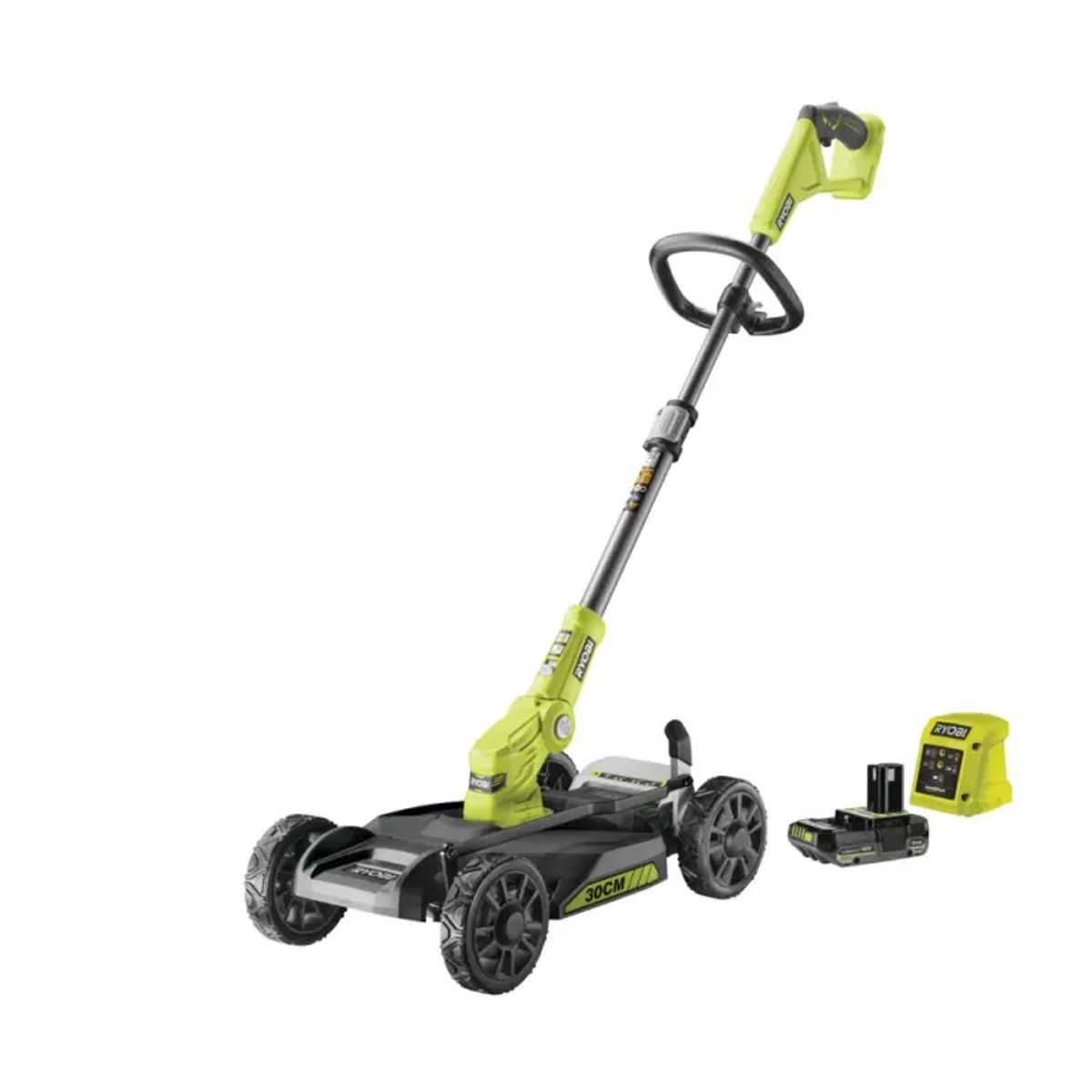 Ryobi Kombineret Plæneklipper/græstrimmer 18V ONE+. på plæneklipperdækket - RY18LMC30A-120