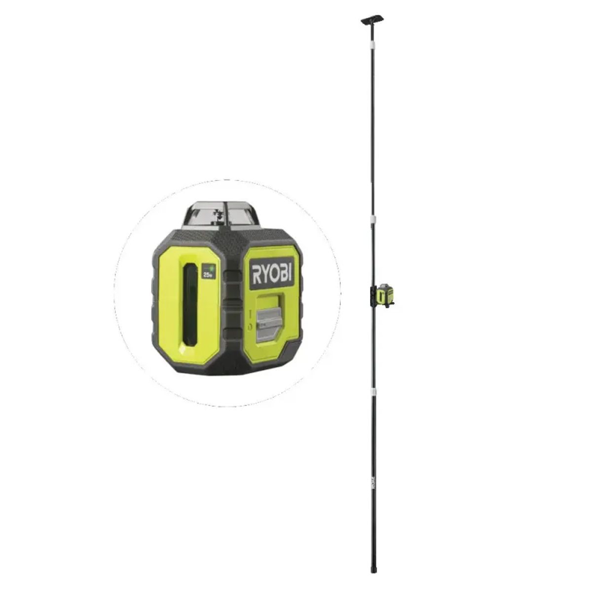 Ryobi linjelaser grøn inkl. Teleskopstang - RB360GLL-K