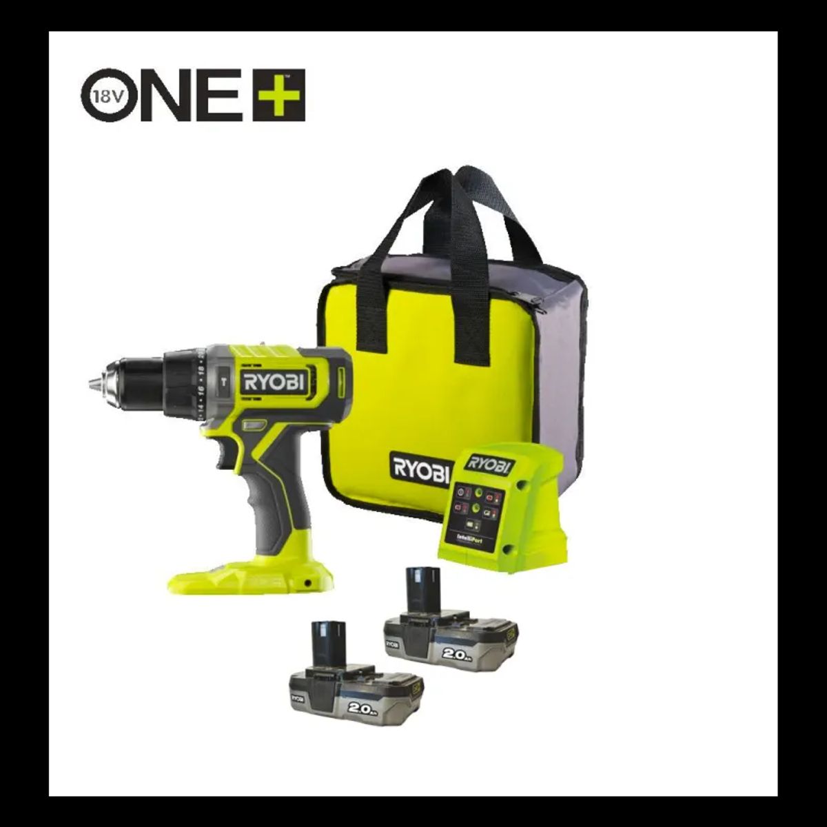 Ryobi slagbore-/skruemaskine RPD181-220S m.2x 2,0ah batteri & lader