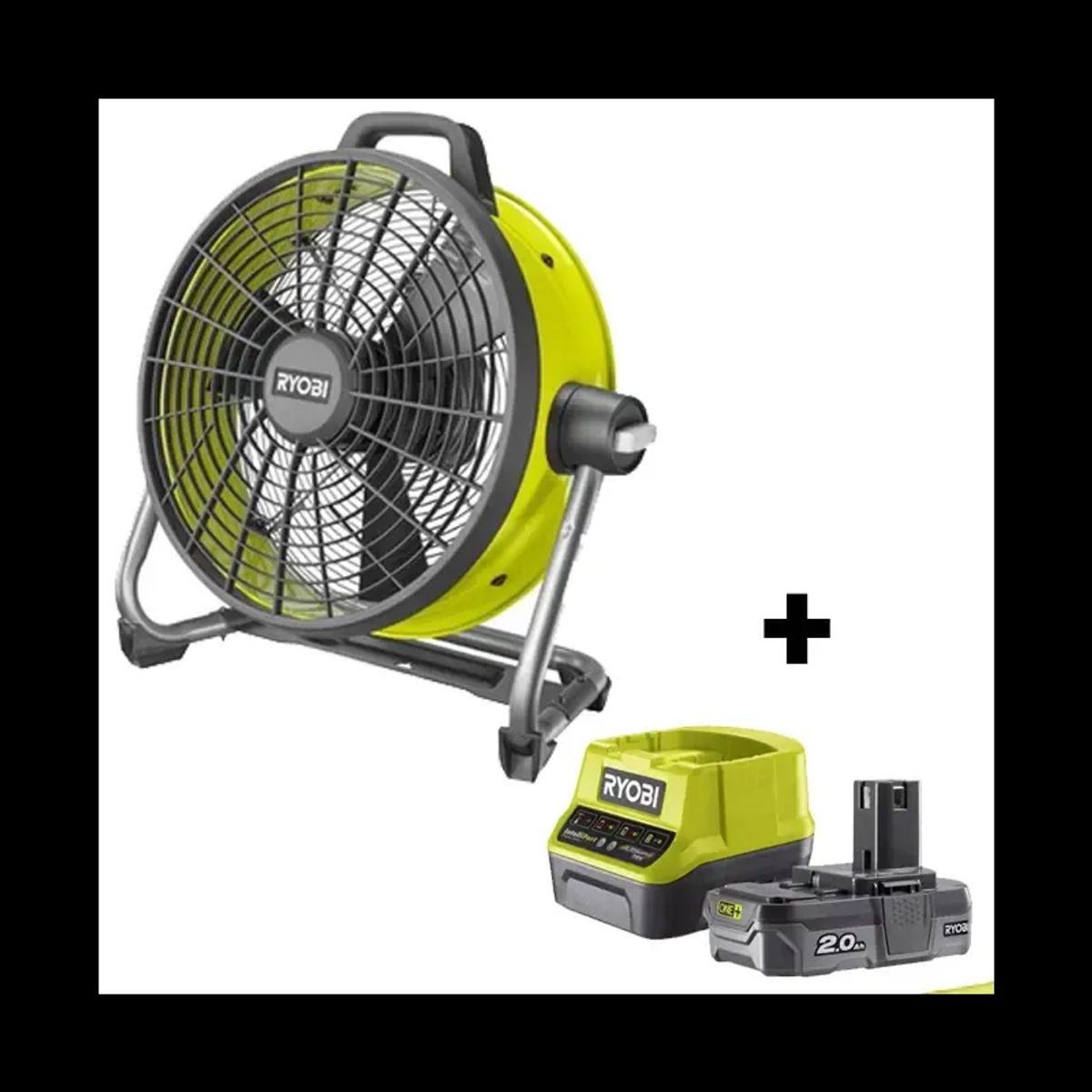 Ryobi Ventilator 18V ONE + - R18F5-0 Inkl. 2,0 AH batteri og lader