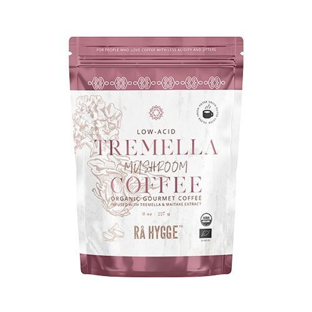 Rå Hygge Tremella/Maitake svampekaffe - filtermalet Ø, 227g