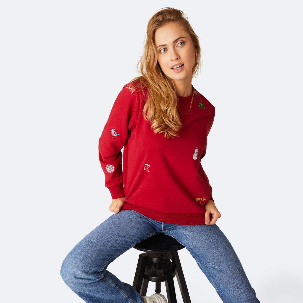 Rød Julesweatshirt Dame