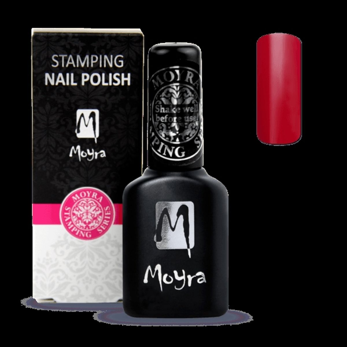 Rød Smart Polish, Langsom tørrende stamping neglelak, SPS05, Moyra