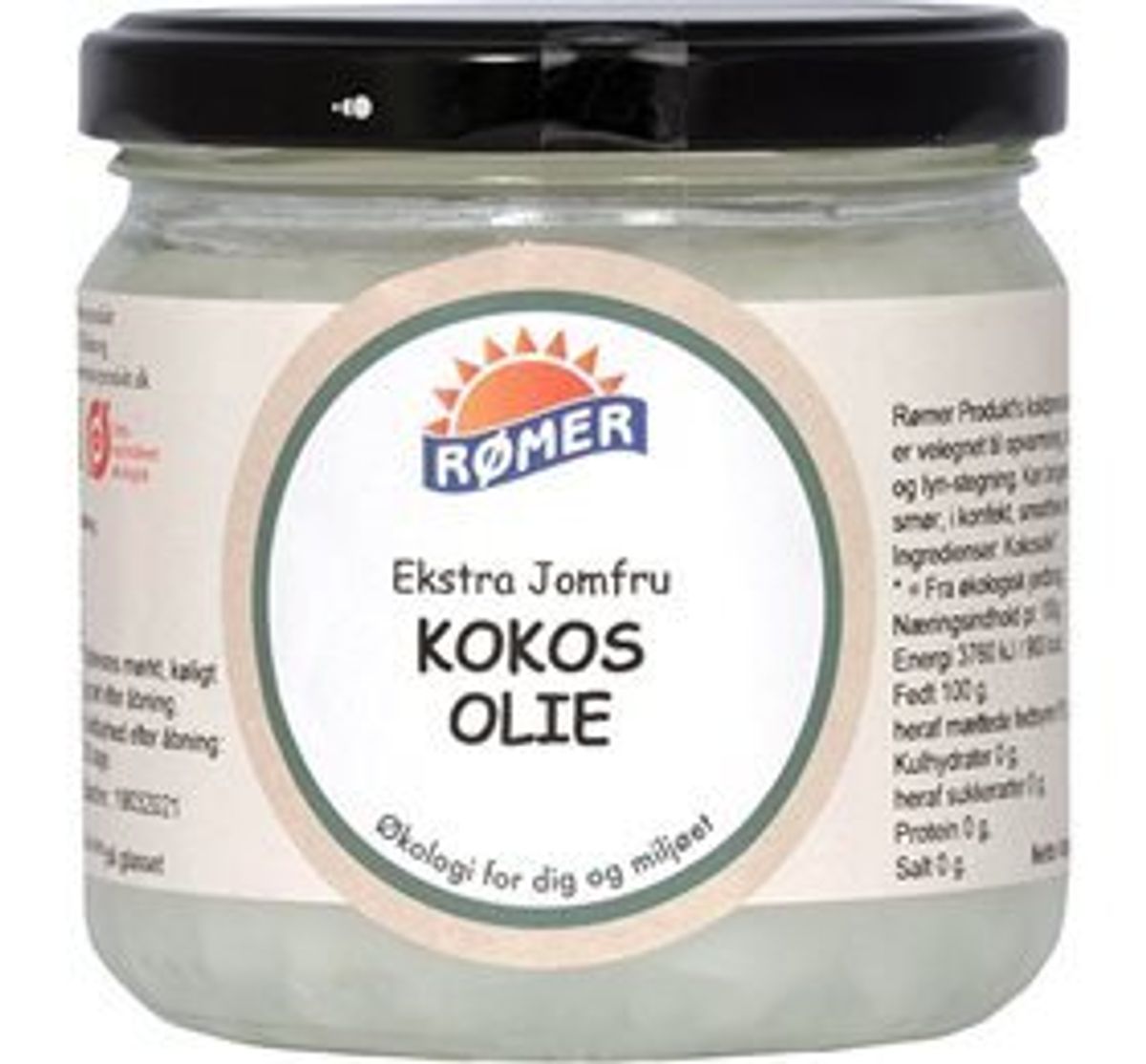 Rømer Kokosolie ekstra jomfru Ø, 300ml.