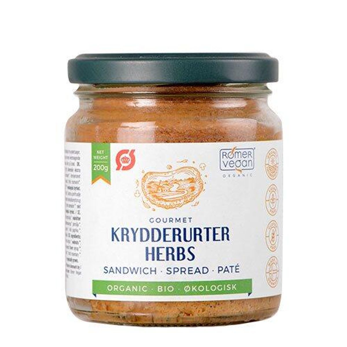 Rømer Vegan Smørepålæg krydderurter Ø, 200g.