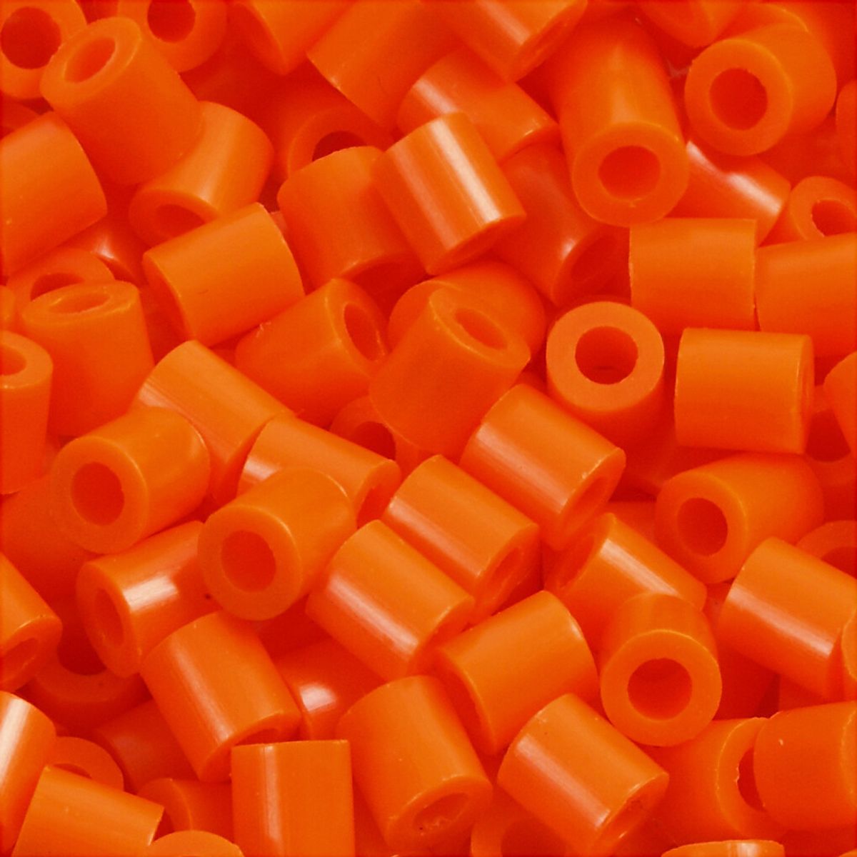 Rør Perler Til Perleplader - Medium - Klar Orange - 1100 Stk. - Nabbi