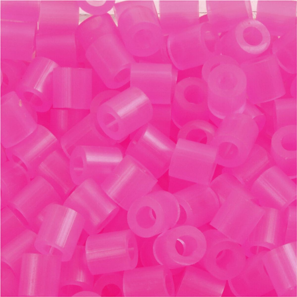 Rør Perler Til Perleplader - Medium - Rosa Neon - 6000 Stk. - Nabbi