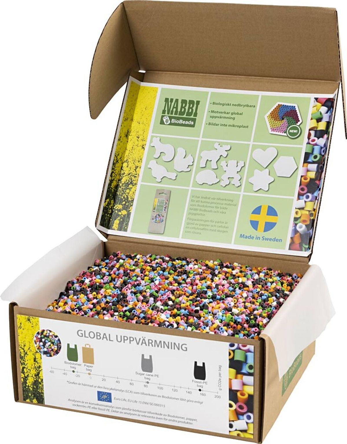 Rør Perler Til Perleplader - Medium - Standardfarver - 55000 Stk. - Nabbi Biobeads