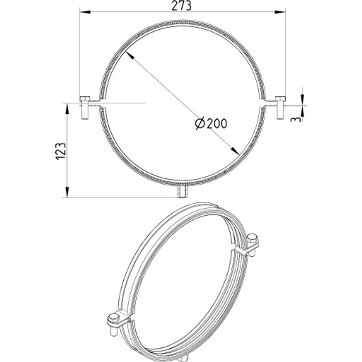 RØRBÆRER MED EPDM, Ø200MM