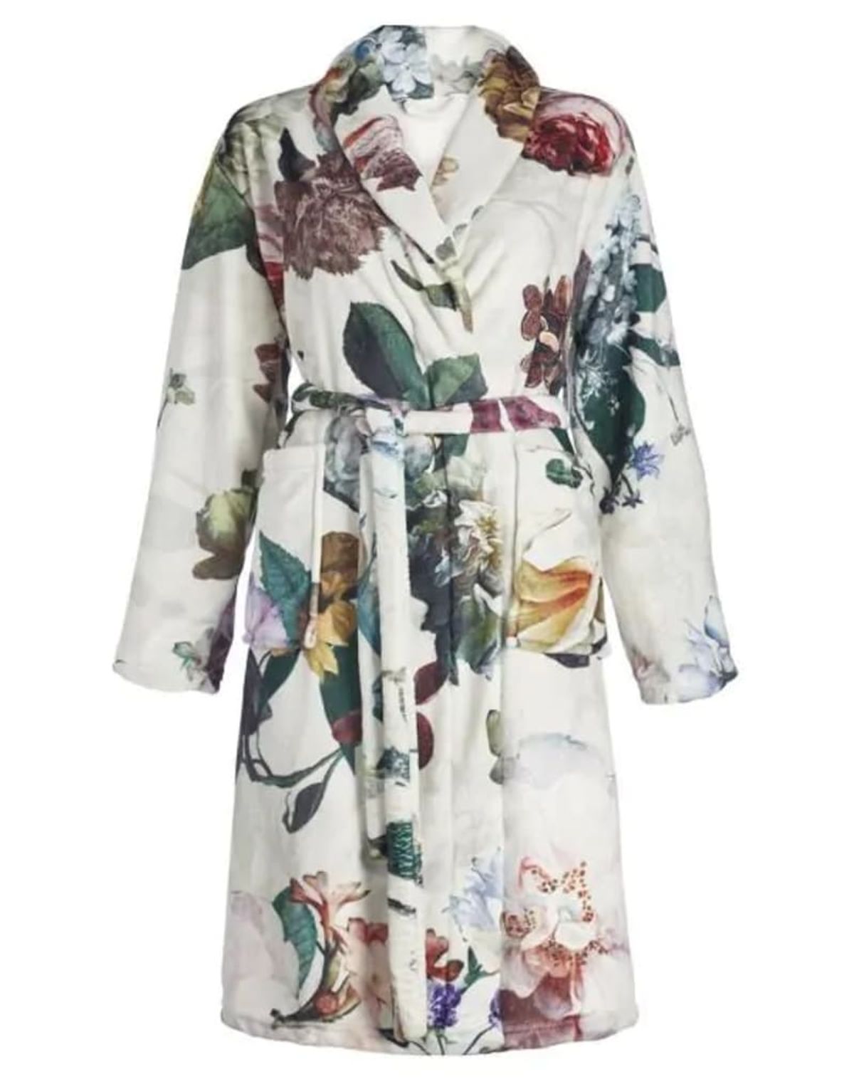 S Fleur Bathrobe Ecru 100% Polyester