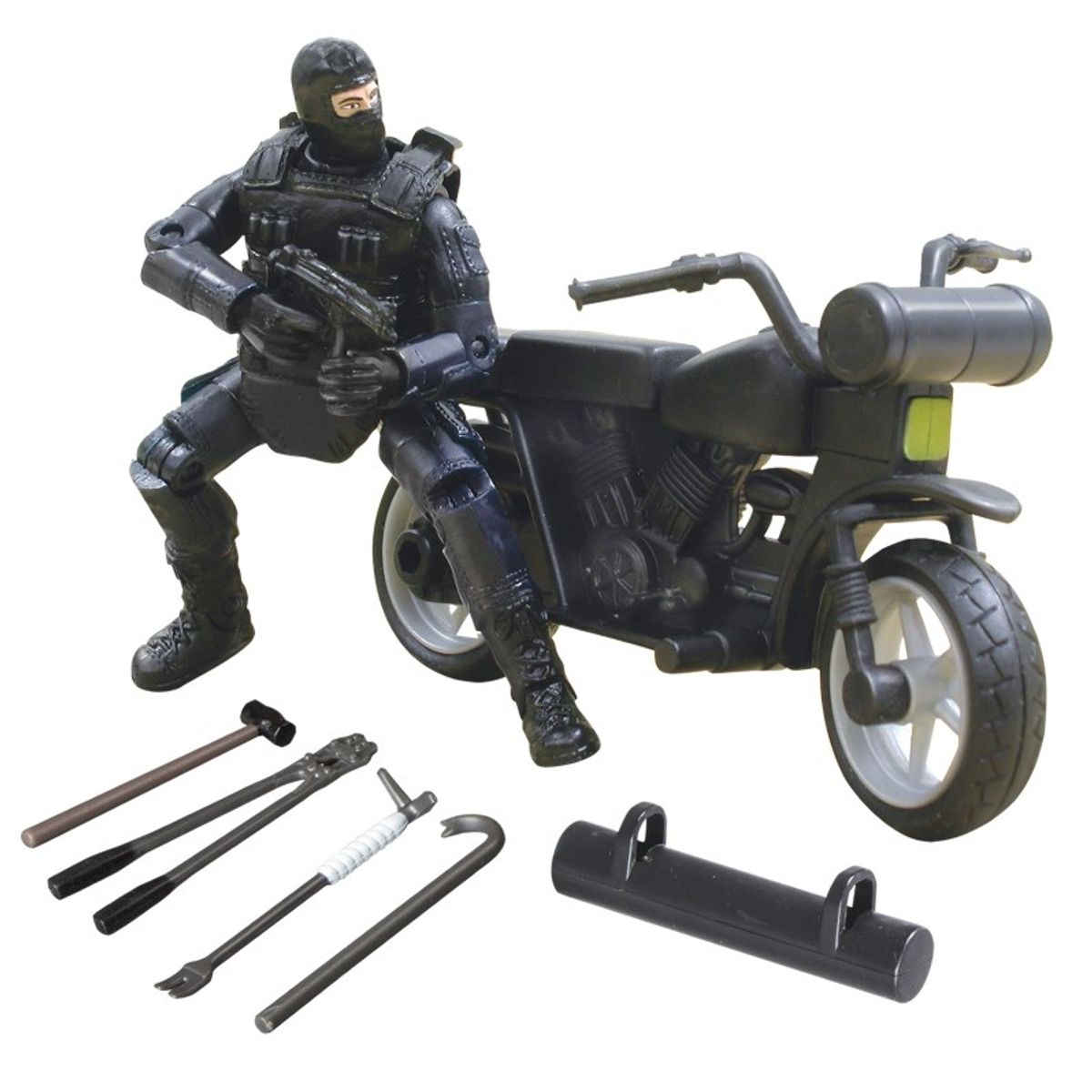 S.W.A.T. Action Figur og Motorcykel 1:18