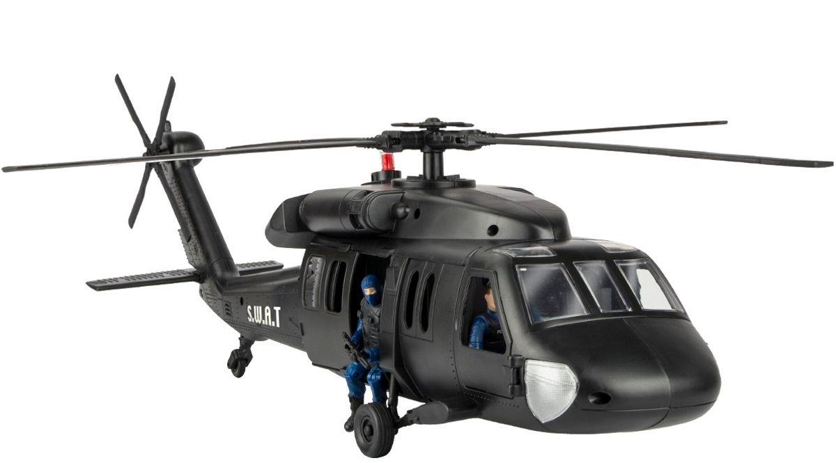 S.W.A.T. Black Hawk helikopter inkl. 2 actionfigurer 1:18