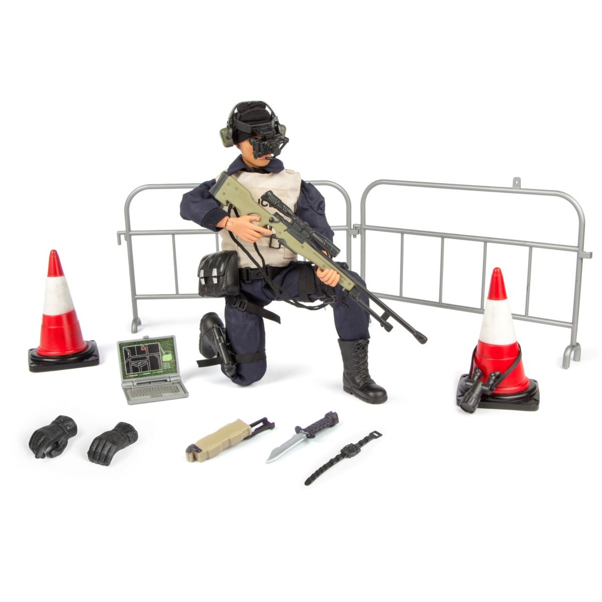 S.W.A.T. Sniper Politi Action Figur Delux pakke 30,5cm