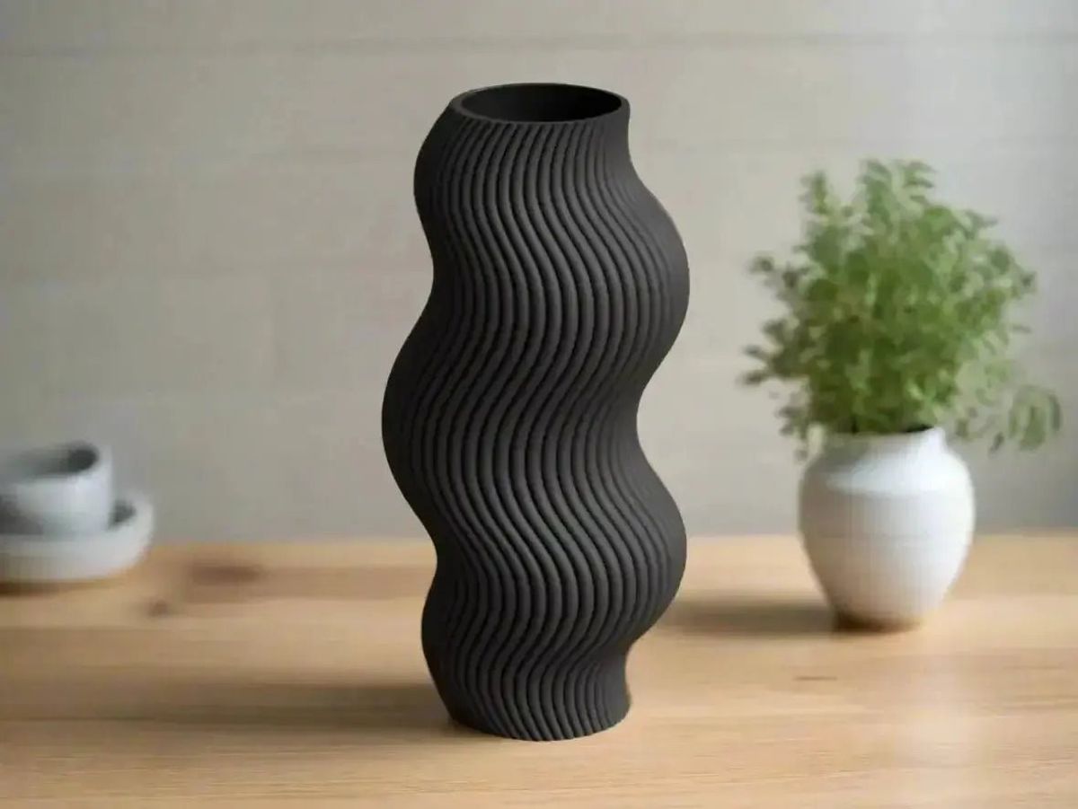 Sabre Moderne Bølge Vase - Jade Hvid