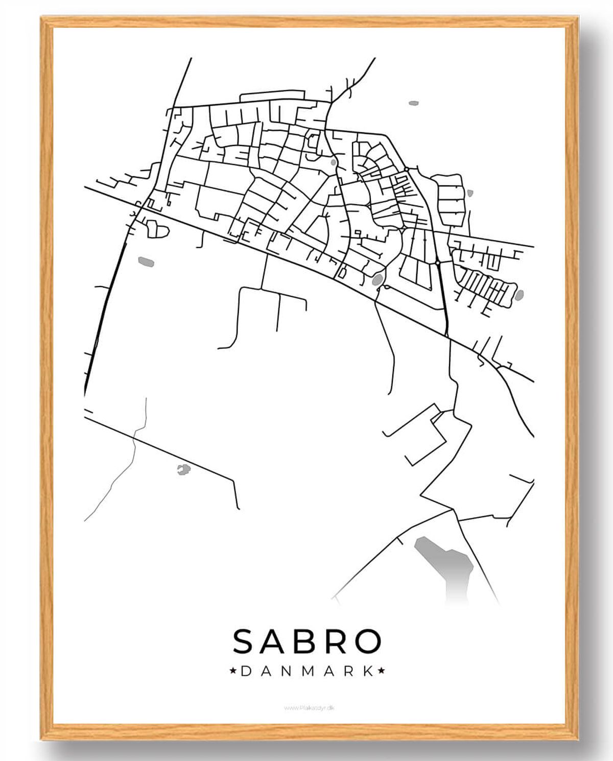 Sabro by plakat - hvid (Størrelse: L - 50x70cm (B2))