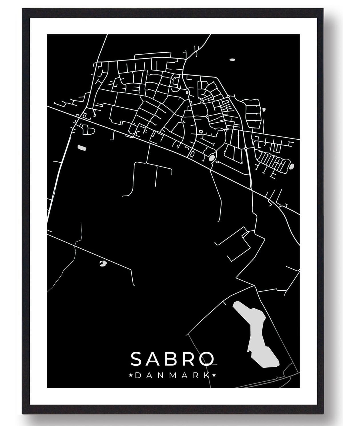 Sabro by plakat - sort (Størrelse: L - 50x70cm (B2))