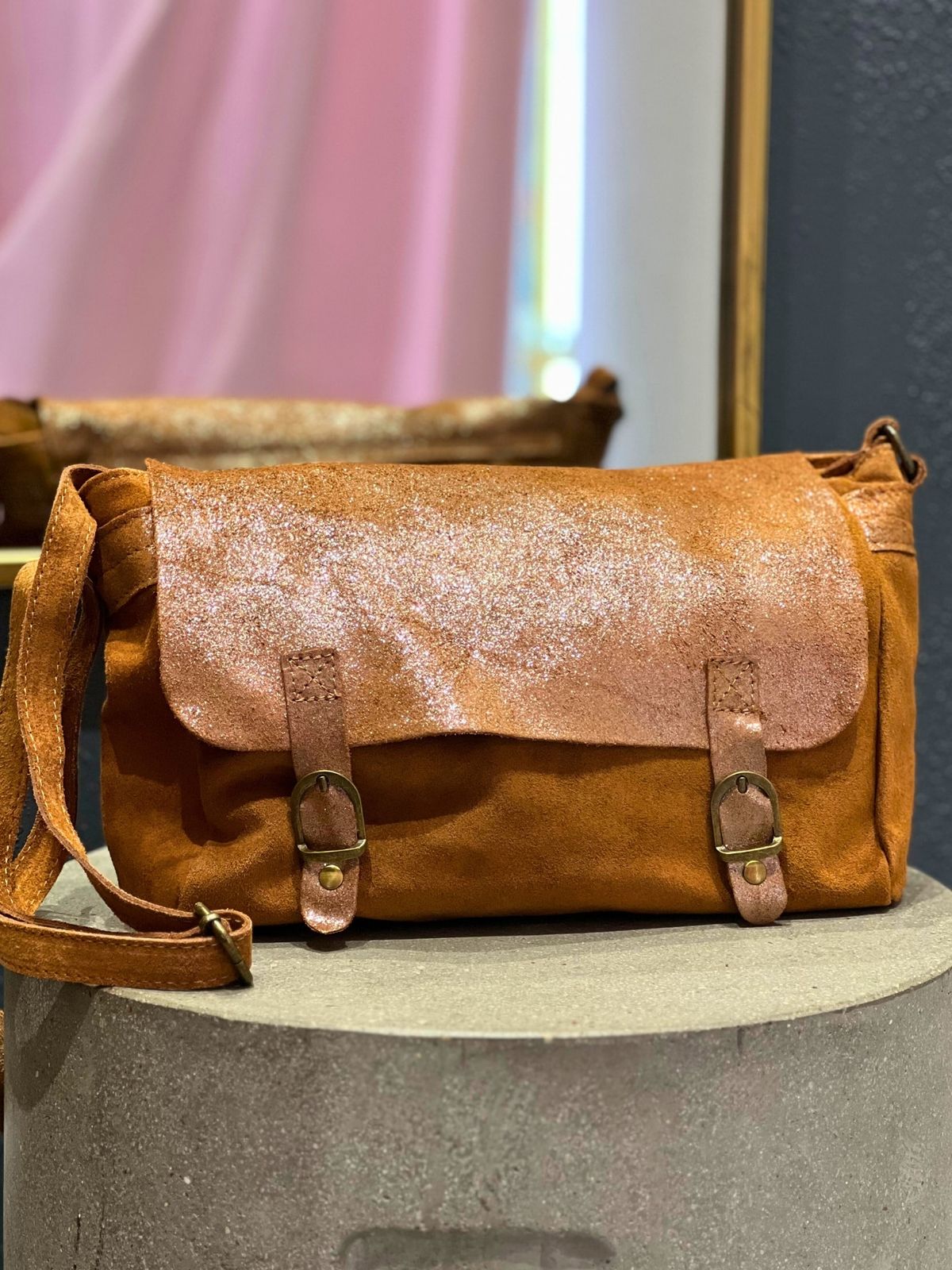 Sac bag Suede-Cognac