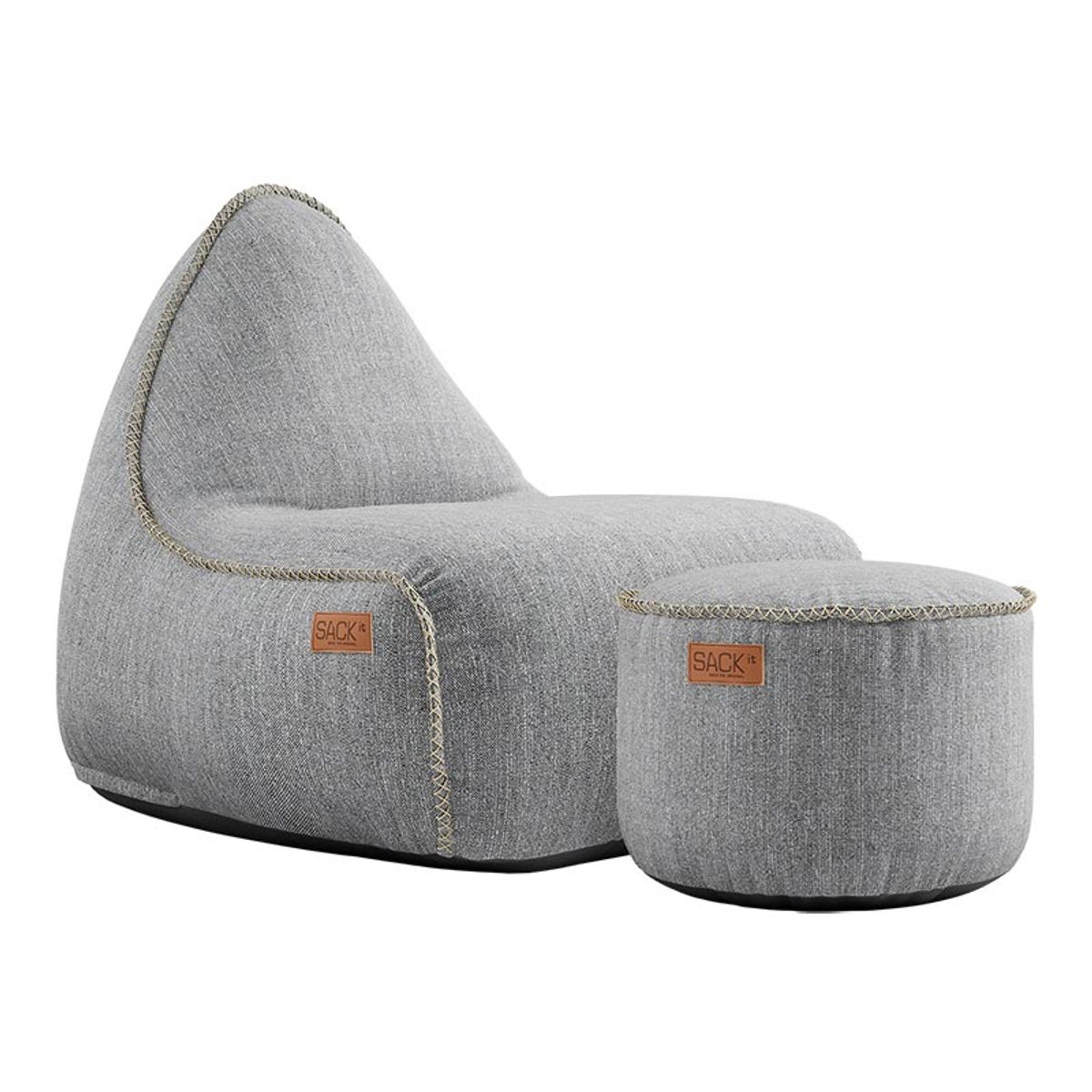 SACKit Cobana Lounge Chair og Pouf - Sand Melange