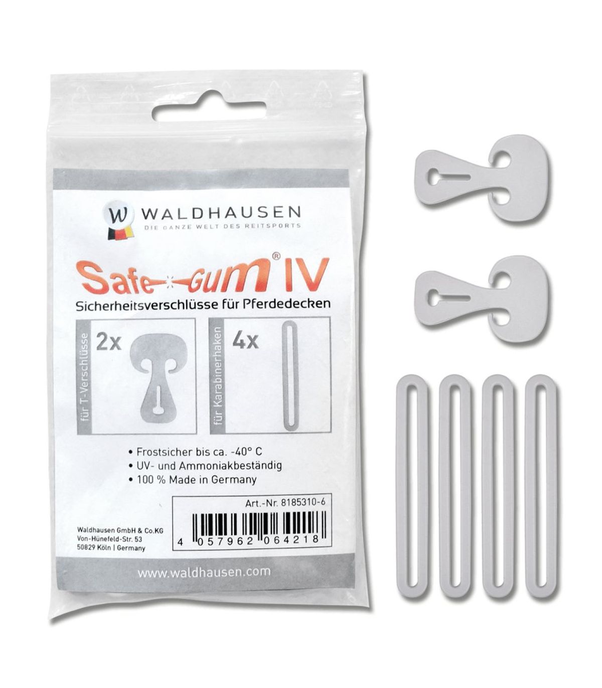 Safe-Gum, silver grey, Set of 6 pieces