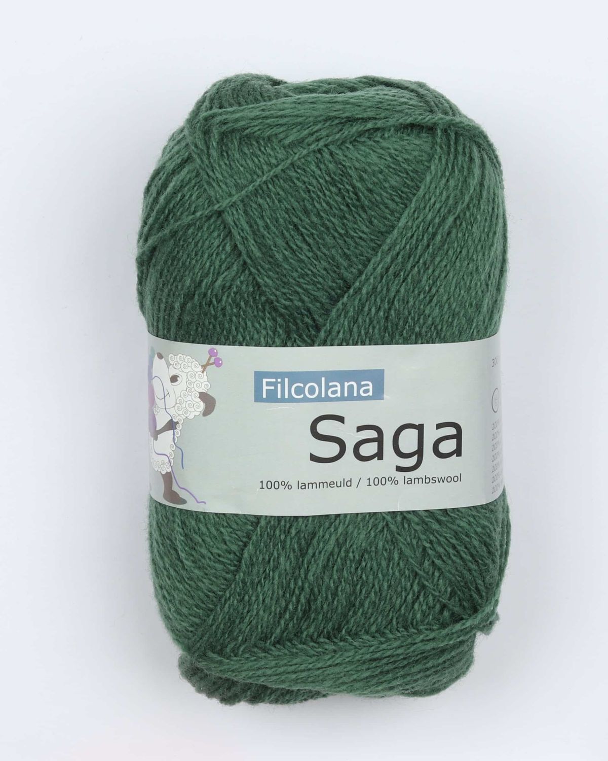 Saga fra Filcolana i mange farver (tyndt uldgarn) - 124 grøn - 100% Uld