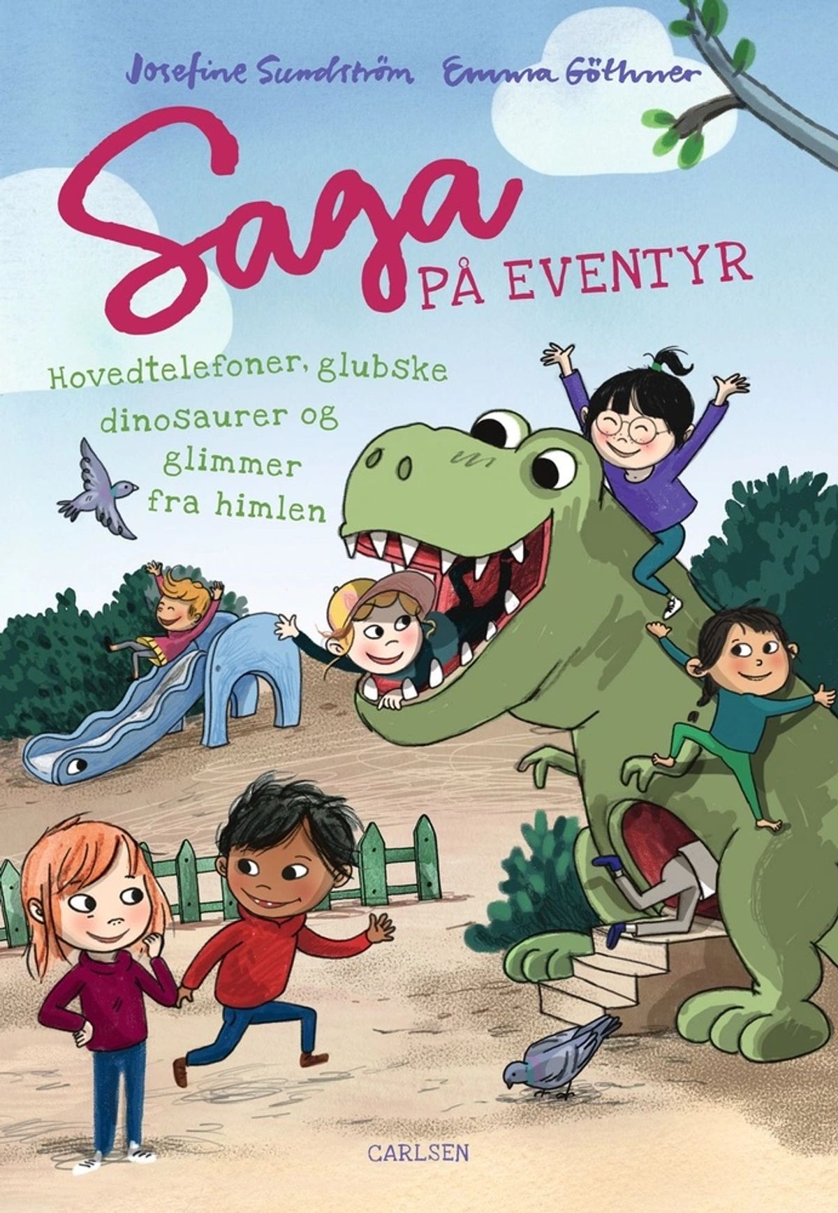 Saga på eventyr - hovedtelefoner, glubske dinosaurer og glimmer fra himlen