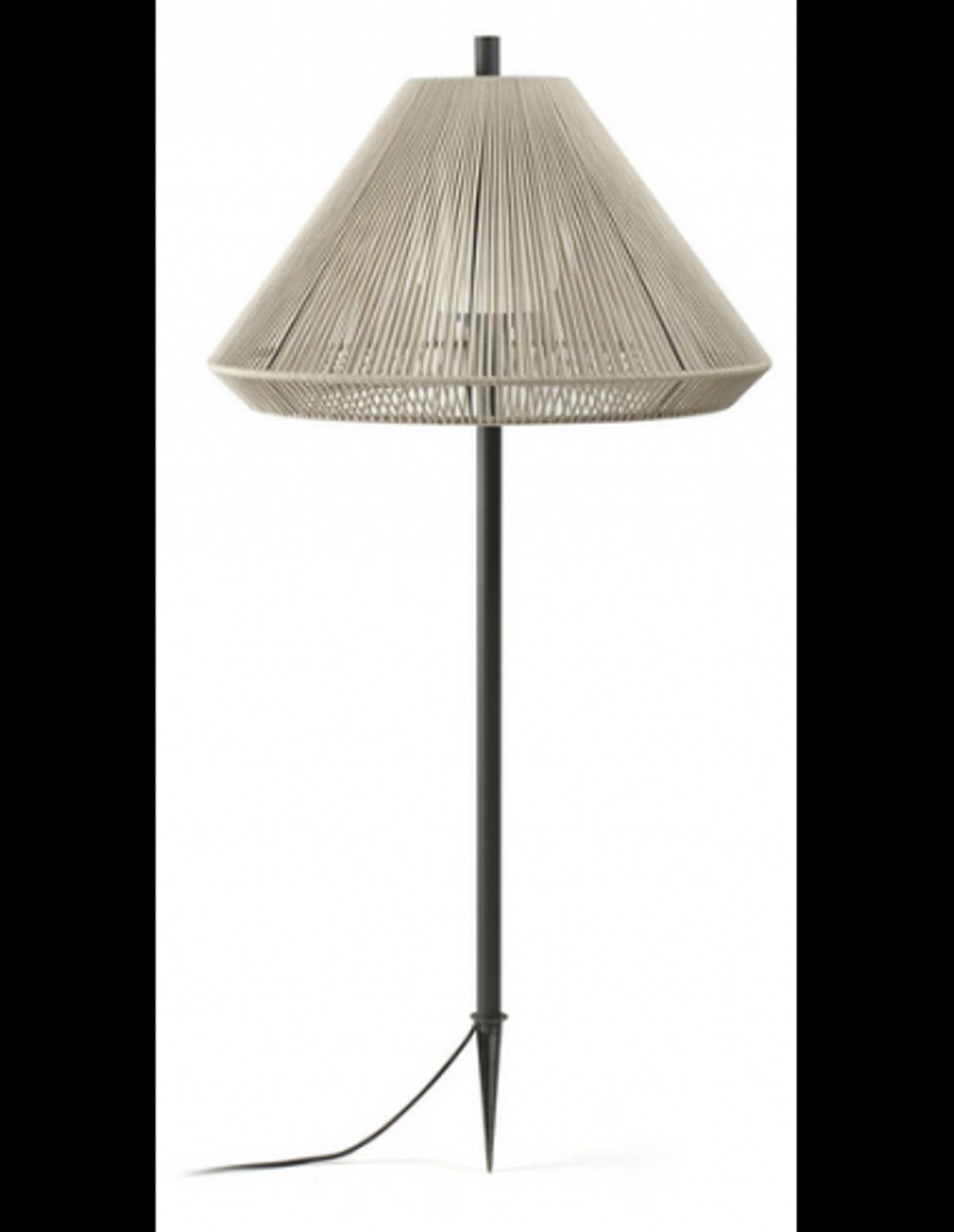 SAIGON Udendørs bedlampe i aluminium og UV polyester reb H137 cm 1 x E27 - Mørkegrå/Beige