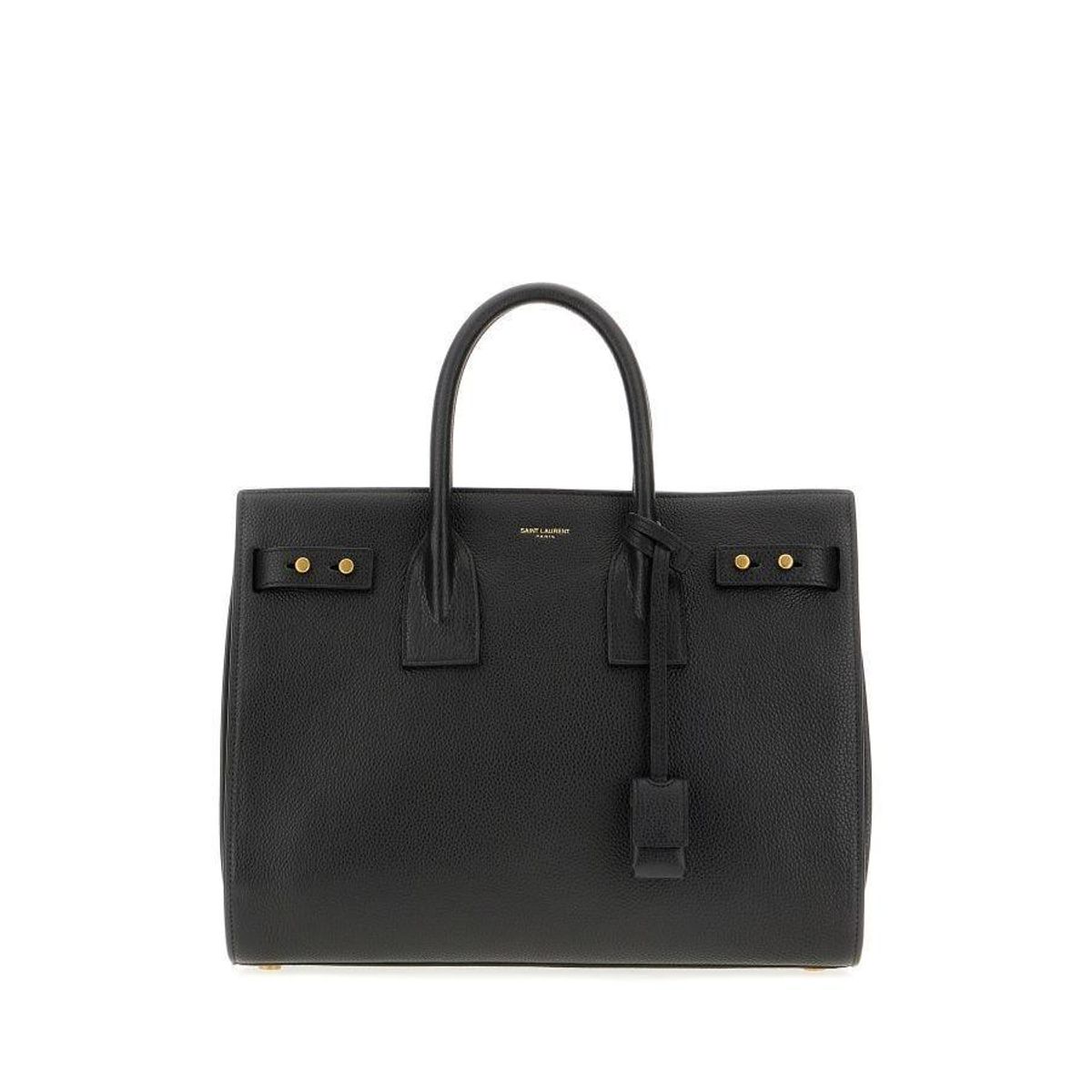 Saint Laurent Black Calf Leather Sac De Jour Handbag