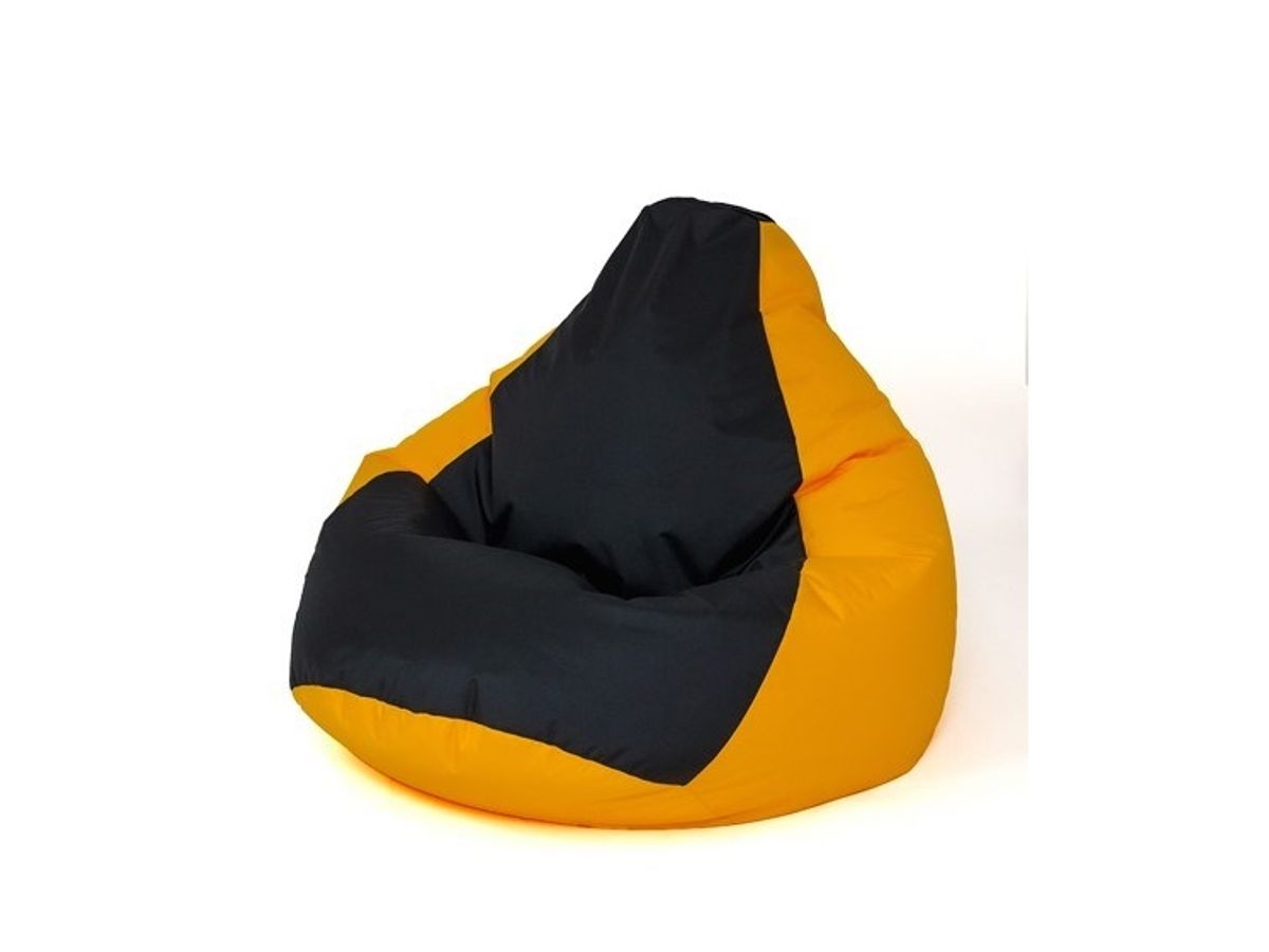 Sako Taske Pouffe Pære Gul-Sort Xl 130 X 90 Cm