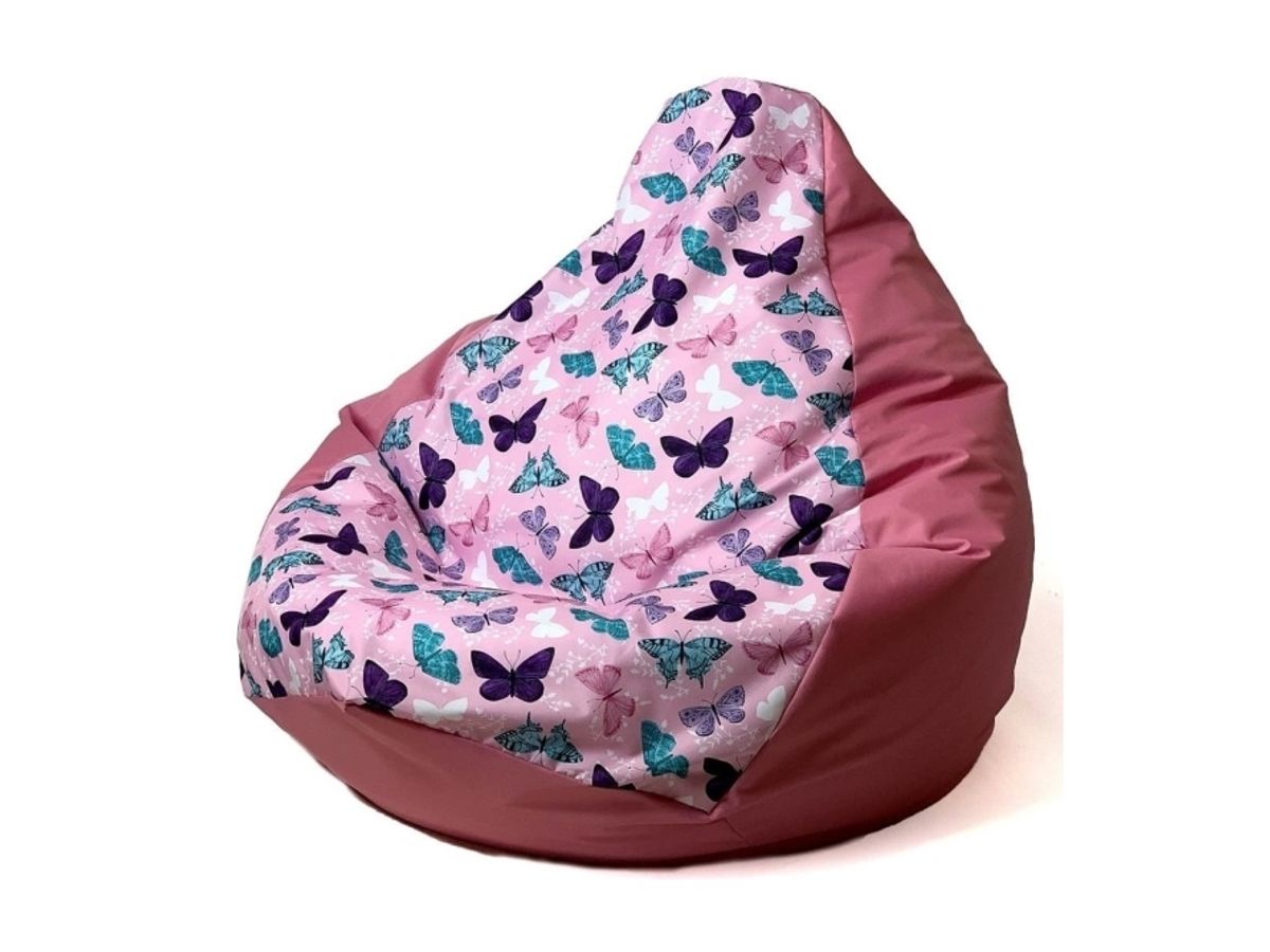 Sako Taske Pouffe Pære Print Mørk Pink-Sommerfugl Xl 130 X 90 Cm