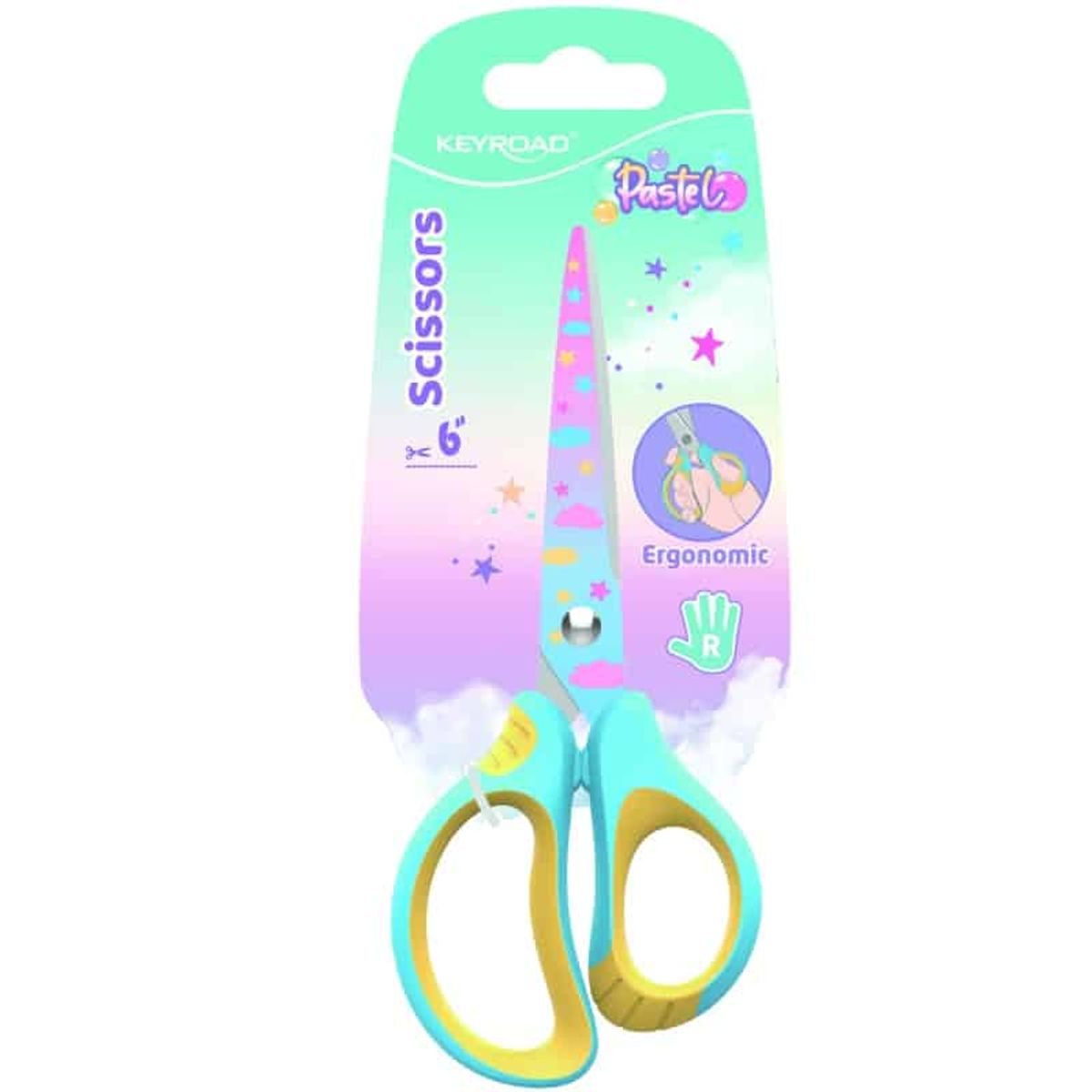 Saks med Pastel Deco tryk, ergonomisk, 15,5 cm,.