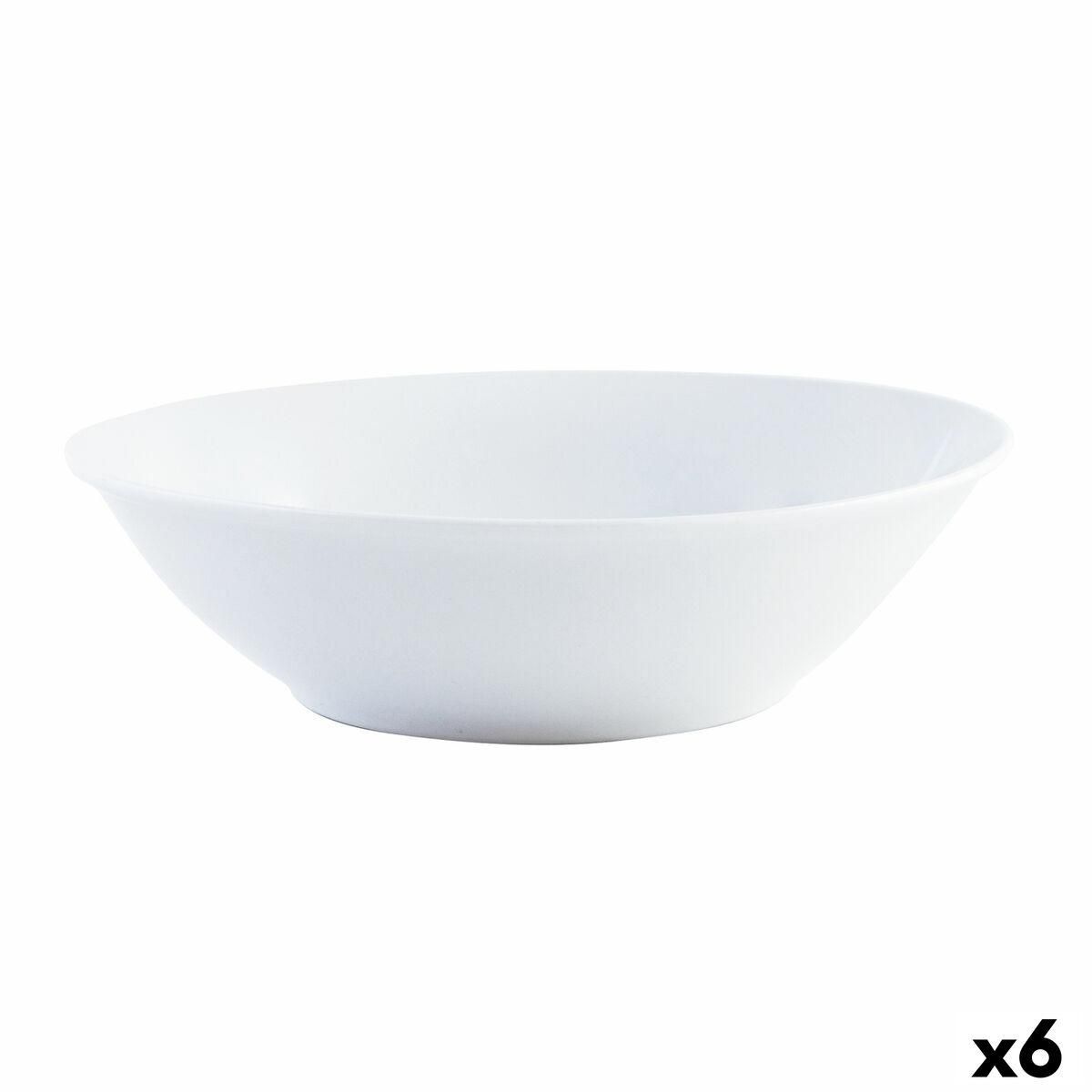 Salatskål Quid Basic Keramik Hvid (23 cm) (6 enheder)