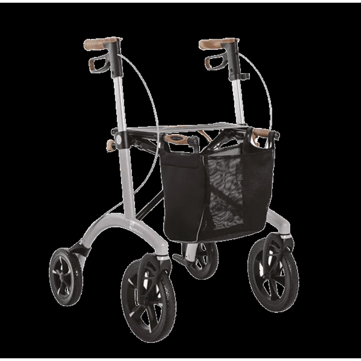 Saljol Letvægtsrollator i Aluminium - Perlemorsgrå - Sædehøjde 54 cm.