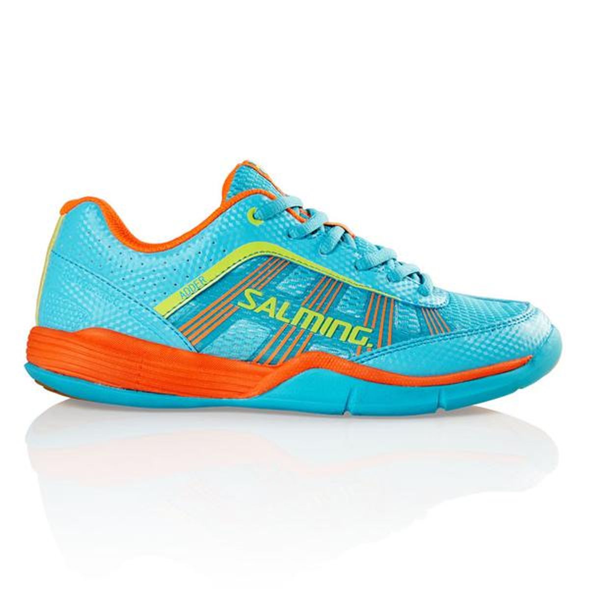 Salming Adder Junior Squashsko (Turqoise-Shock.orange) - 36