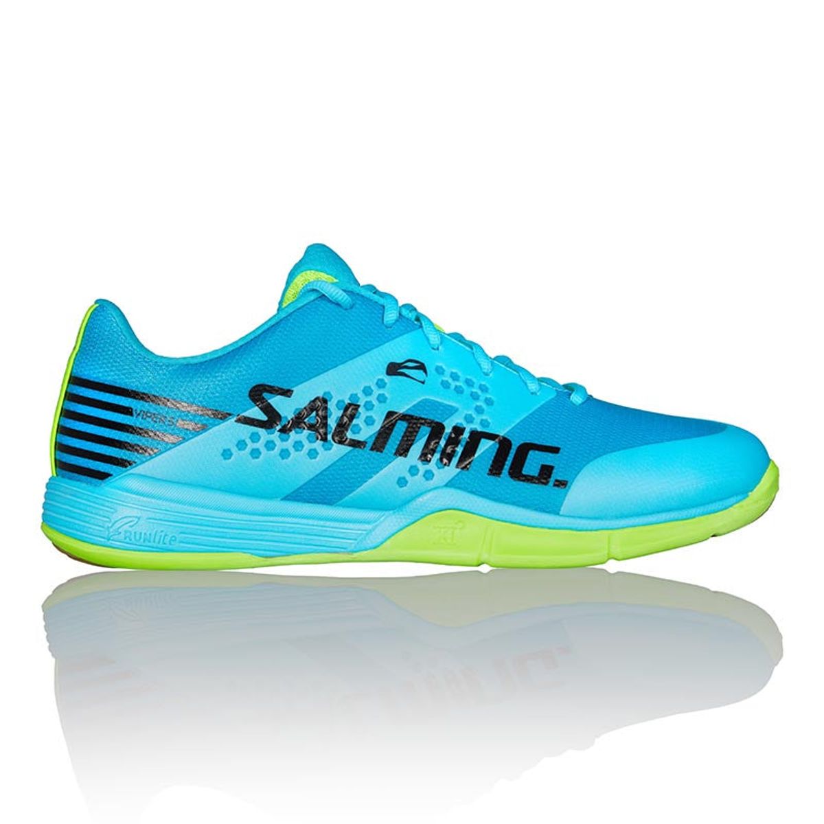 Salming Viper 5 (Light Blue-Fluo Green) Squashsko - 42 2/3