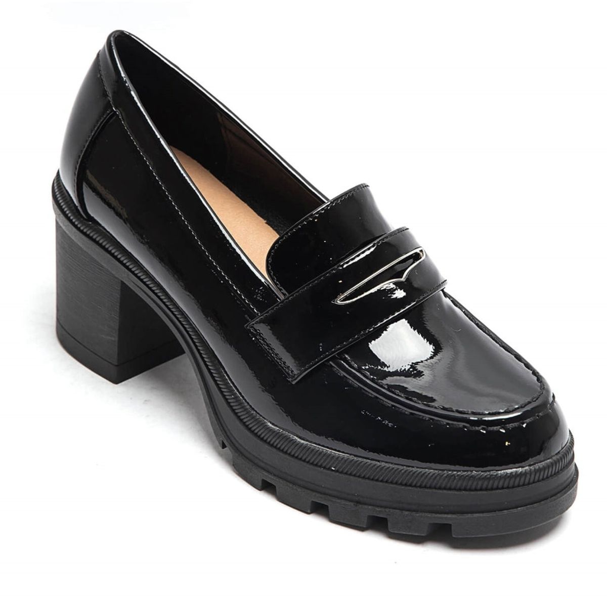 Salome dame loafers med hæl 6687-1 - Black