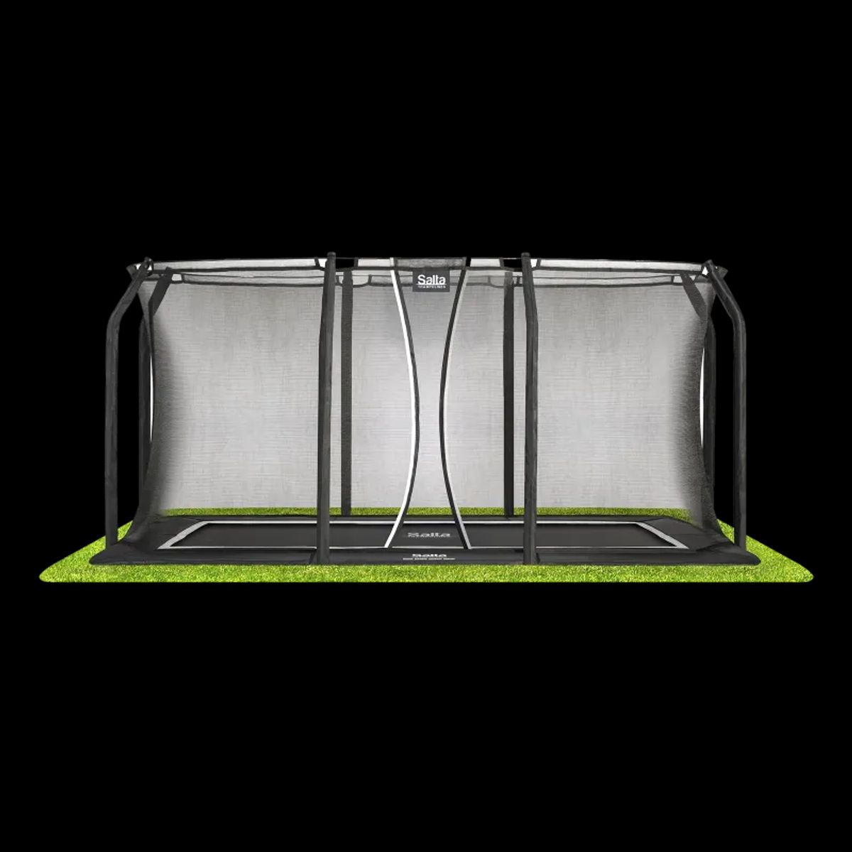 Salta Trampolin Royal Baseground 305x214 cm, sort inkl. sikkerhedsnet - 805-831