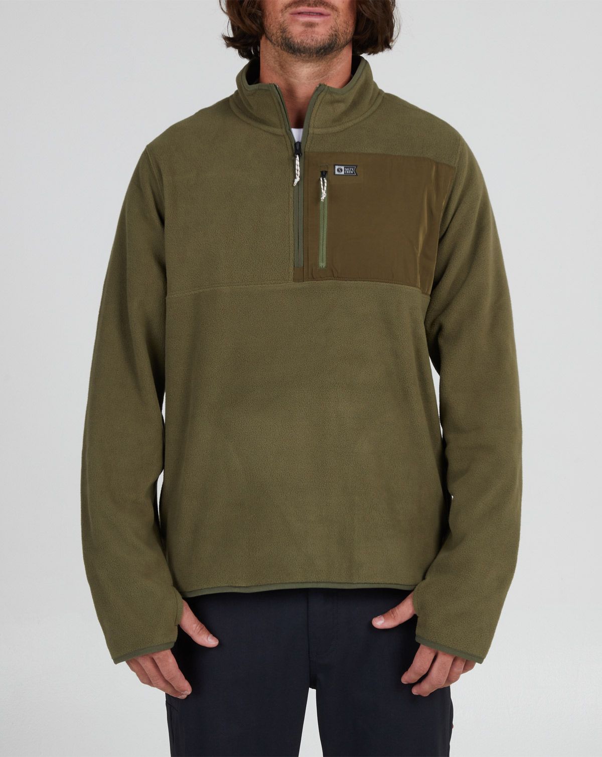 Salty Crew Ebbtide 1/2 Zip Polar Fleecetrøje Oliven