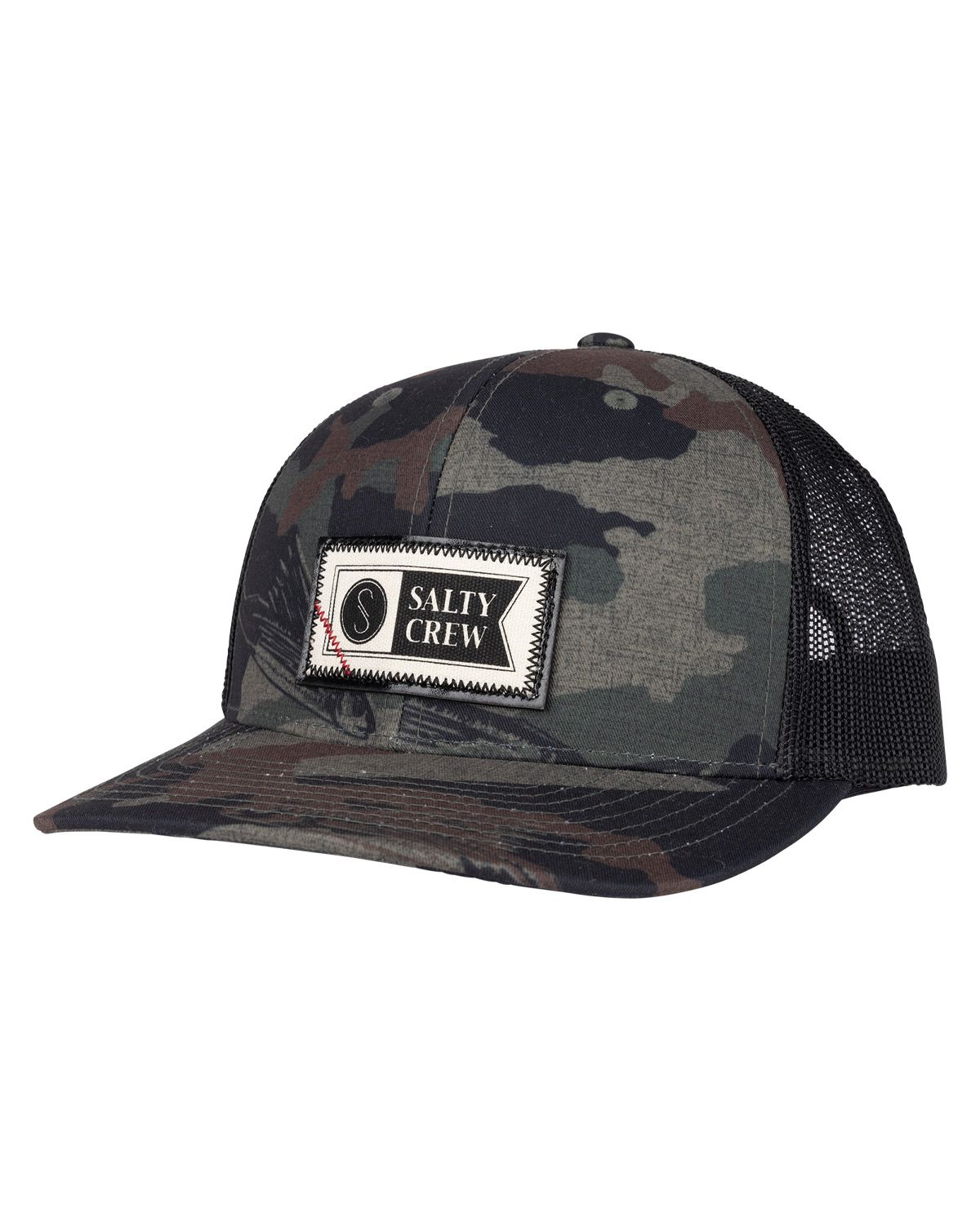 Salty Crew Topstitch Retro Trucker Cap Dark Camo